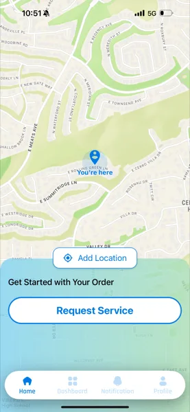 RINZ Customer App — Book a Service
